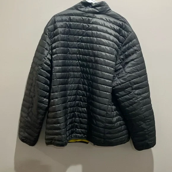 Black Puffer Jacket with Yellow Accents - Picture 6 of 7